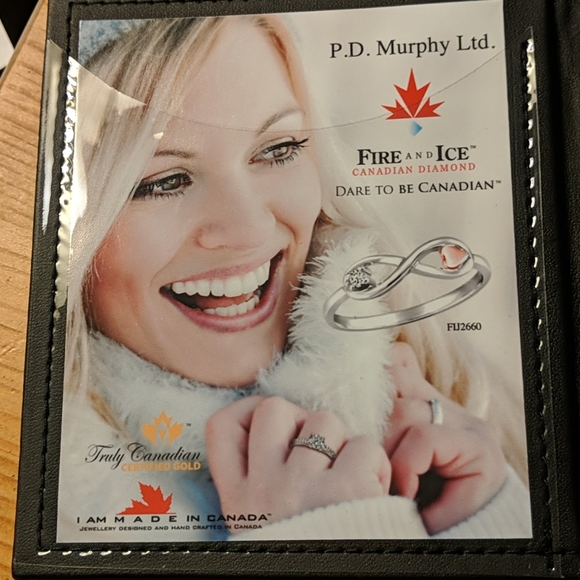 Silver Infinity Ring with diamond and rose gold - Picture 2 of 3